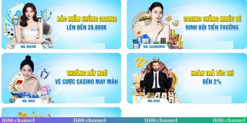 Khuyến mãi Hi88 tại danh mục casino