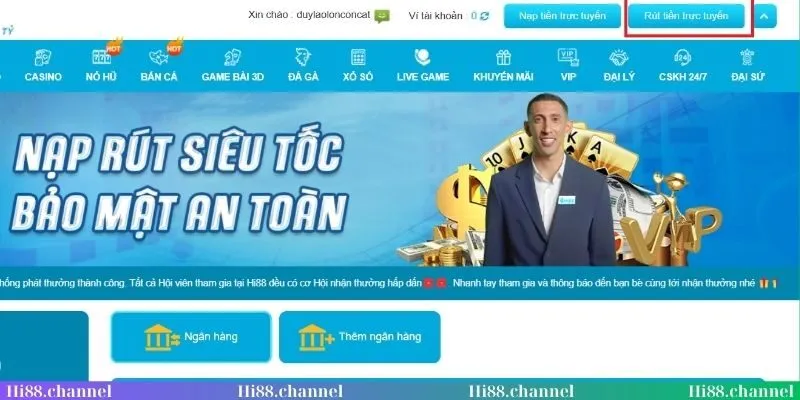 Lợi ích khi bạn rút tiền Hi88