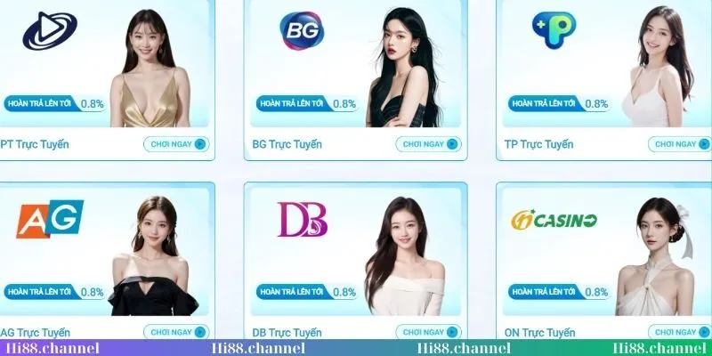 Những đối tác cung cấp casino xanh chín