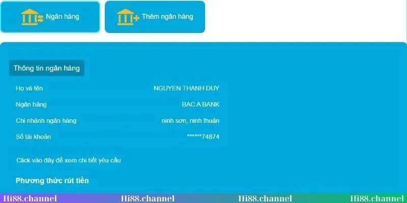 Quy định khi thực hiện rút tiền Hi88