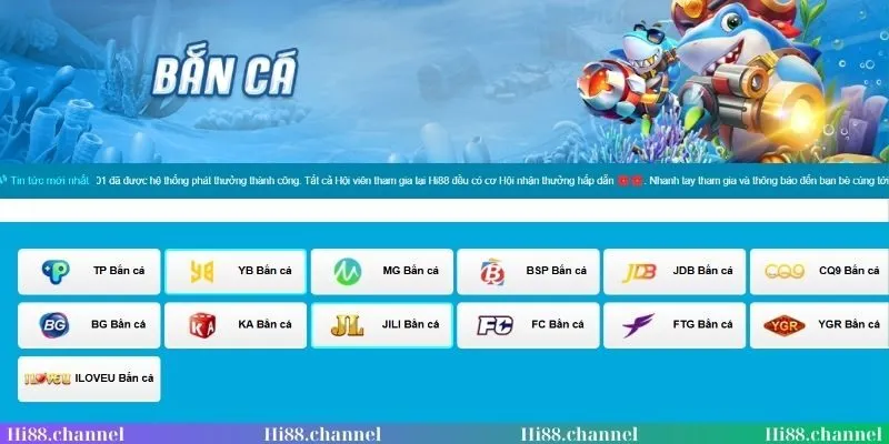 Sảnh bắn cá Hi88 uy tín