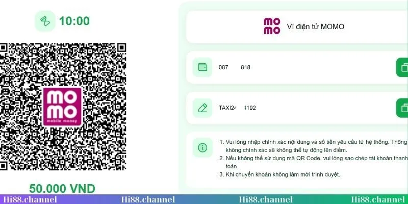 Thanh toán bằng Momo Play